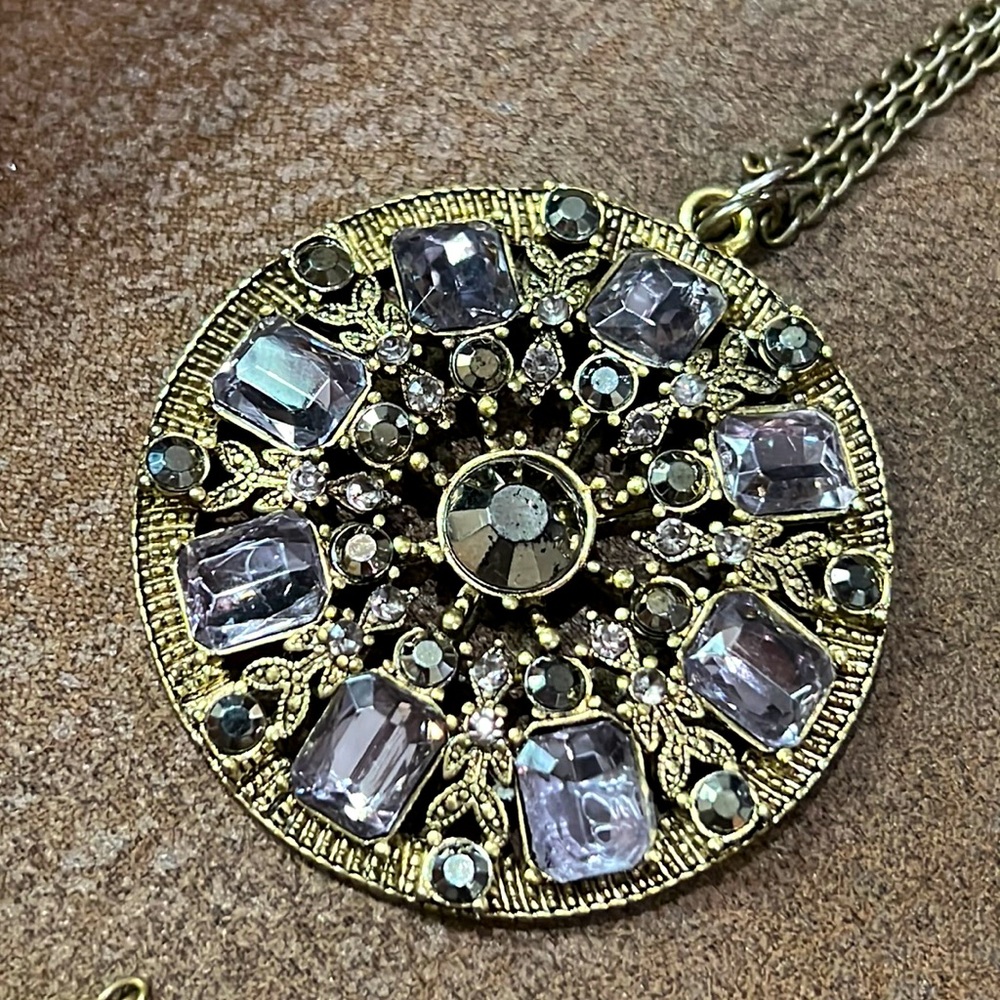 Vintage N R Pendant Necklace, 1980s Nancy & Rise of New York. GUC